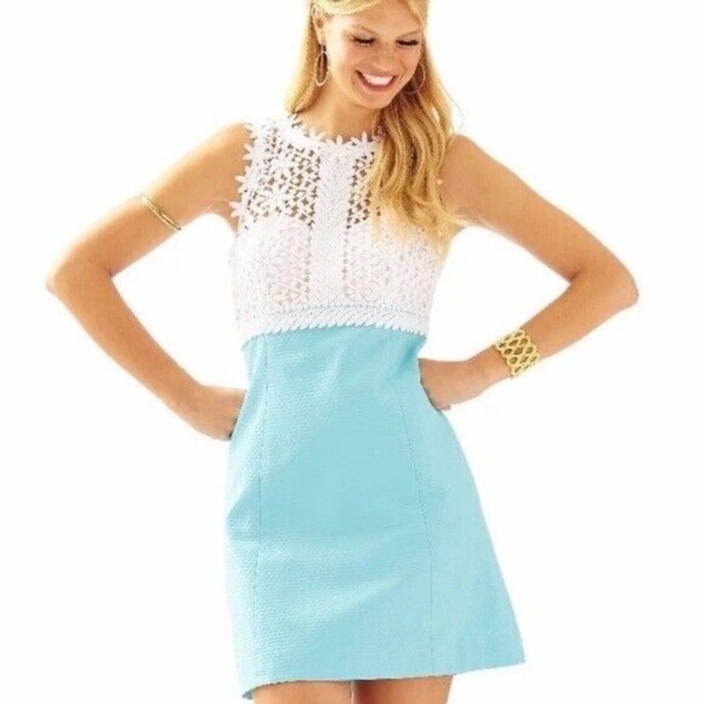 Lilly Pulitzer Breakers Shift Dress Breakwater Blue Size 2